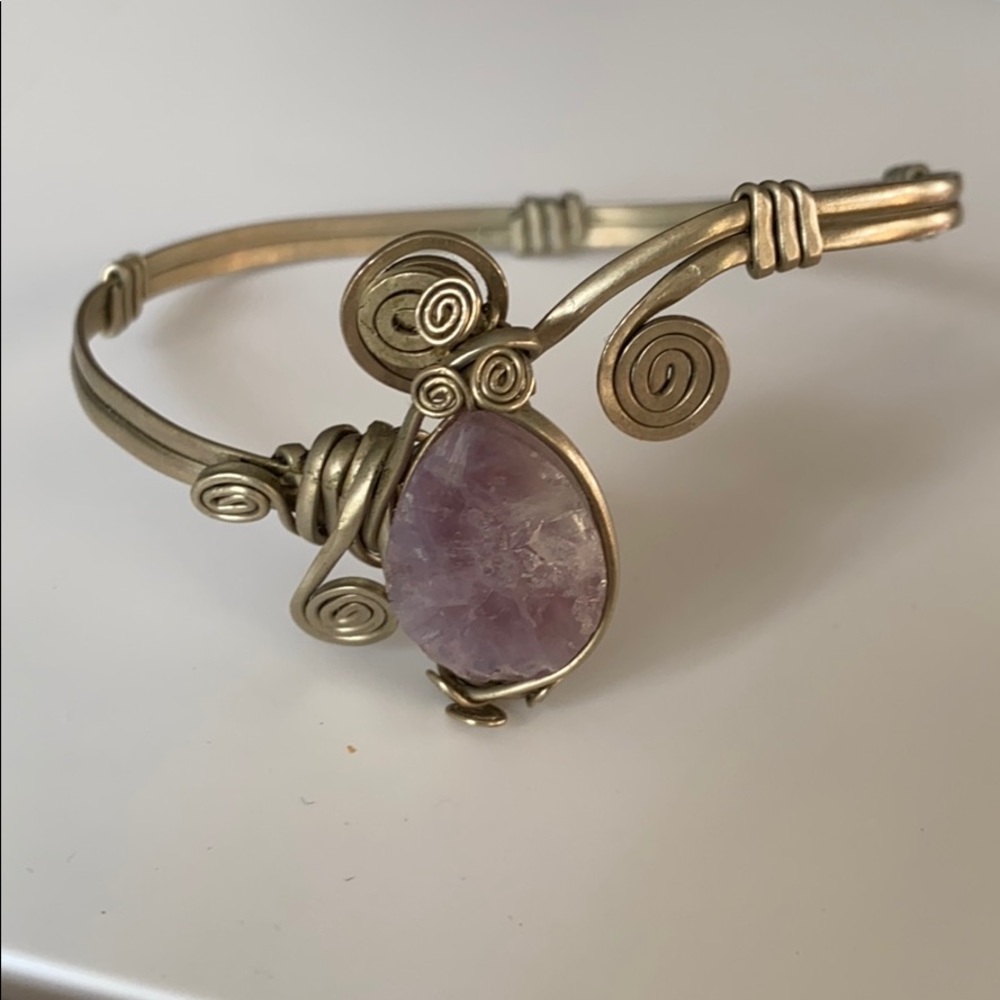 🌿 Amethyst White Gold Bracelet